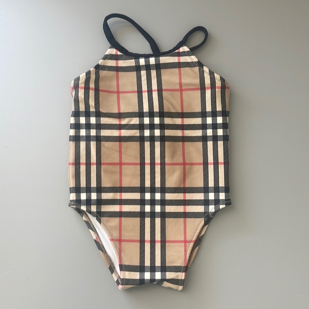 BURBERRY CRINA CHECK 1PC SWIM                
BEIGE 12 MONTHS